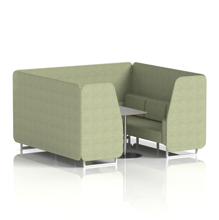 Brixworth Booth With White Legs And Grey Table In Single Tone