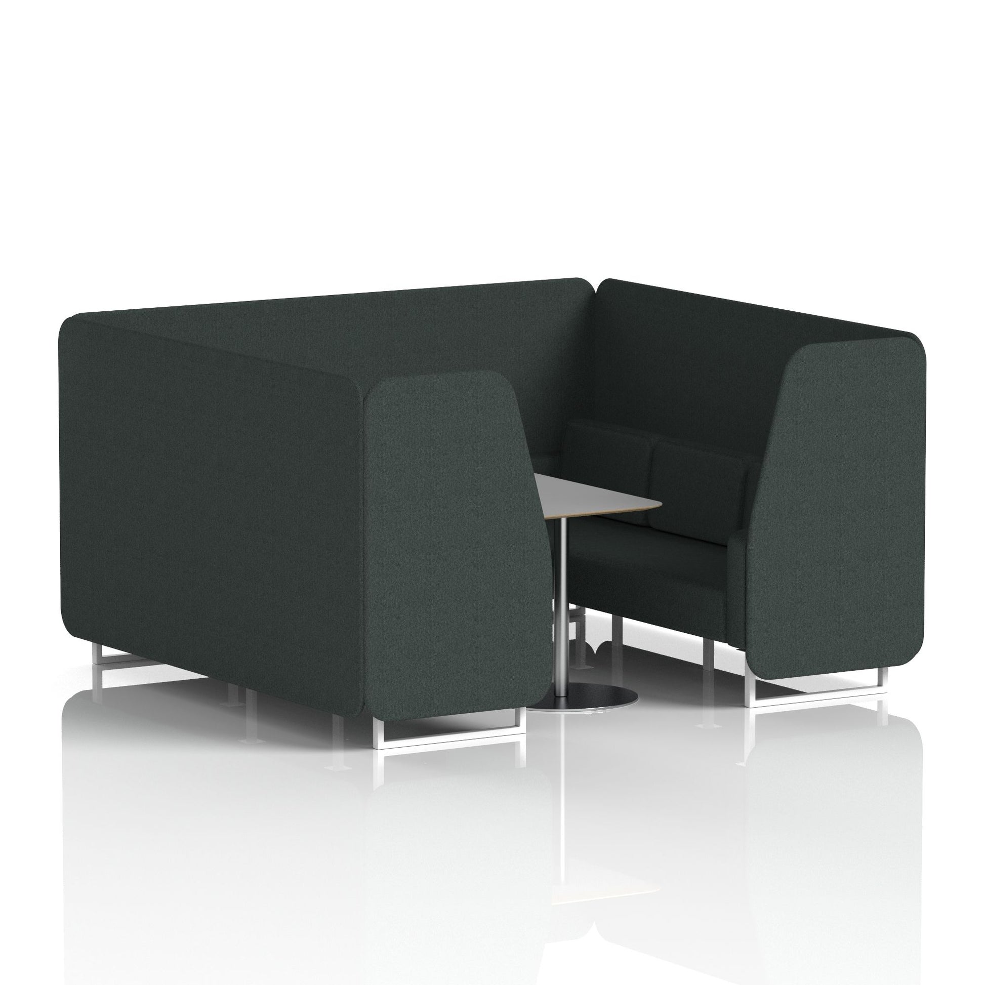 Brixworth Booth With White Legs And Grey Table In Single Tone