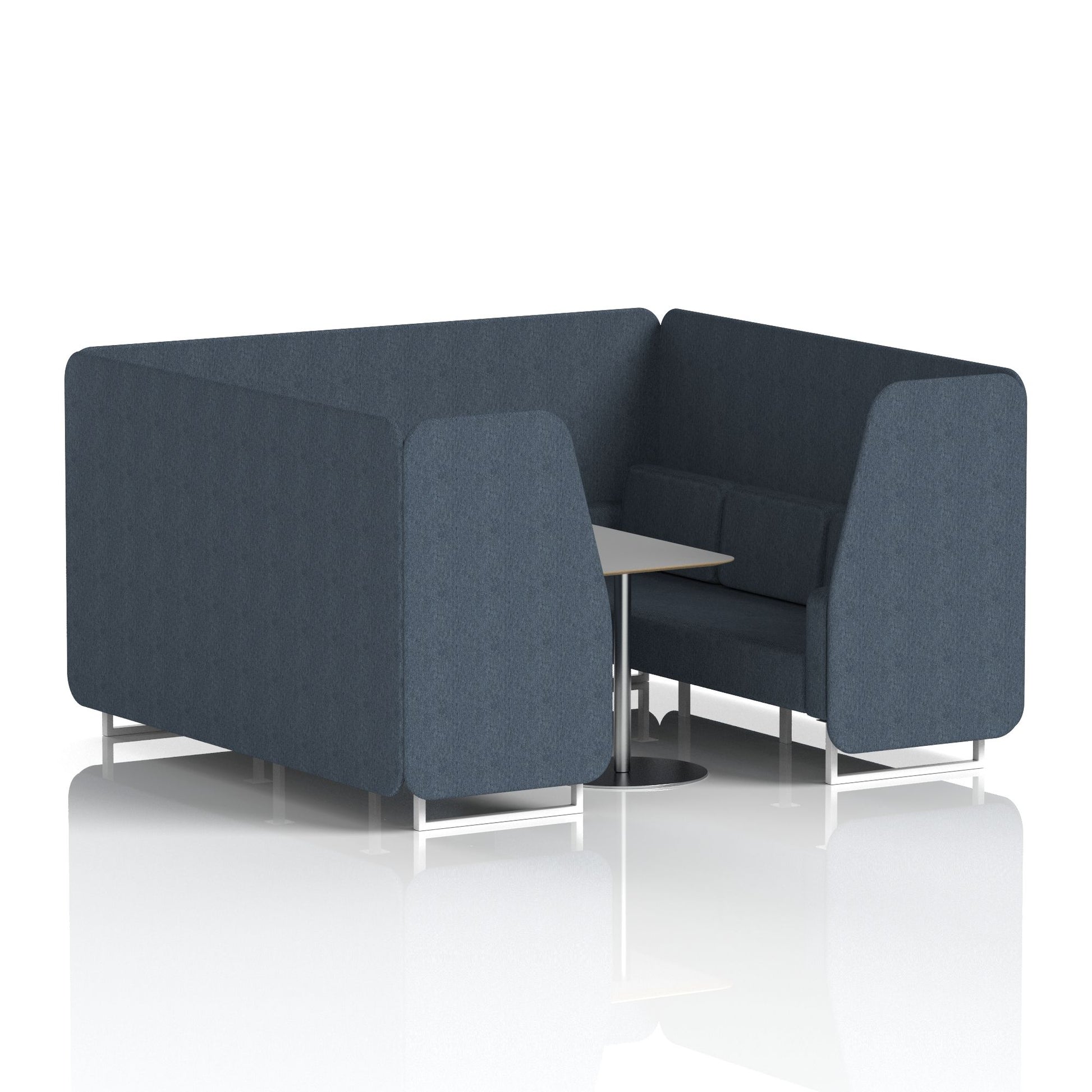 Brixworth Booth With White Legs And Grey Table In Single Tone