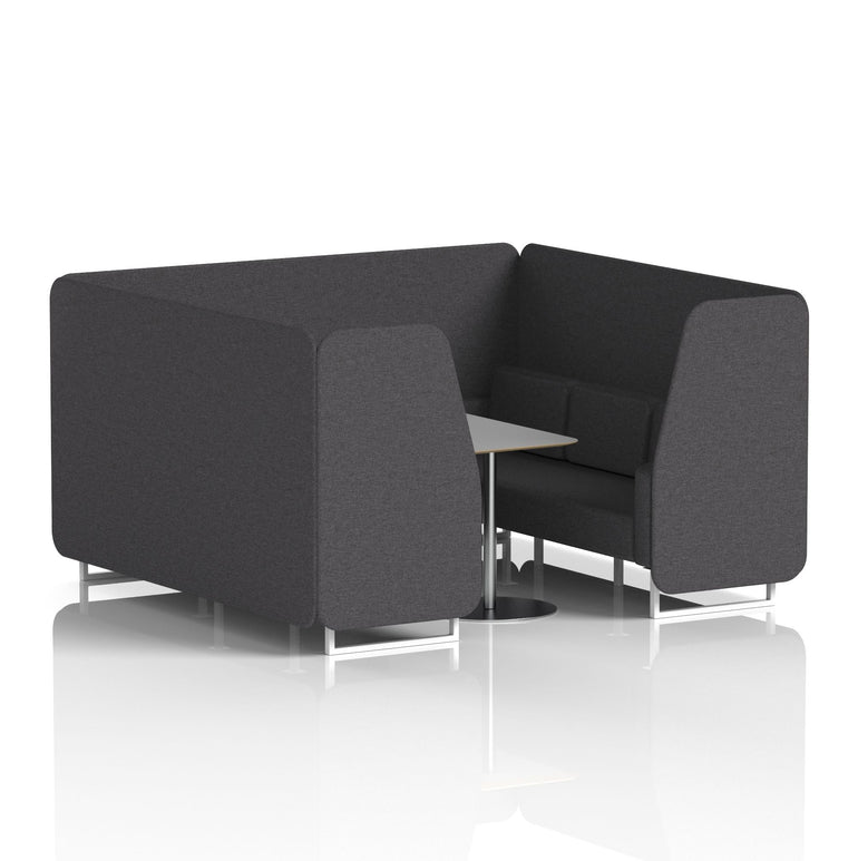 Brixworth Booth With White Legs And Grey Table In Single Tone