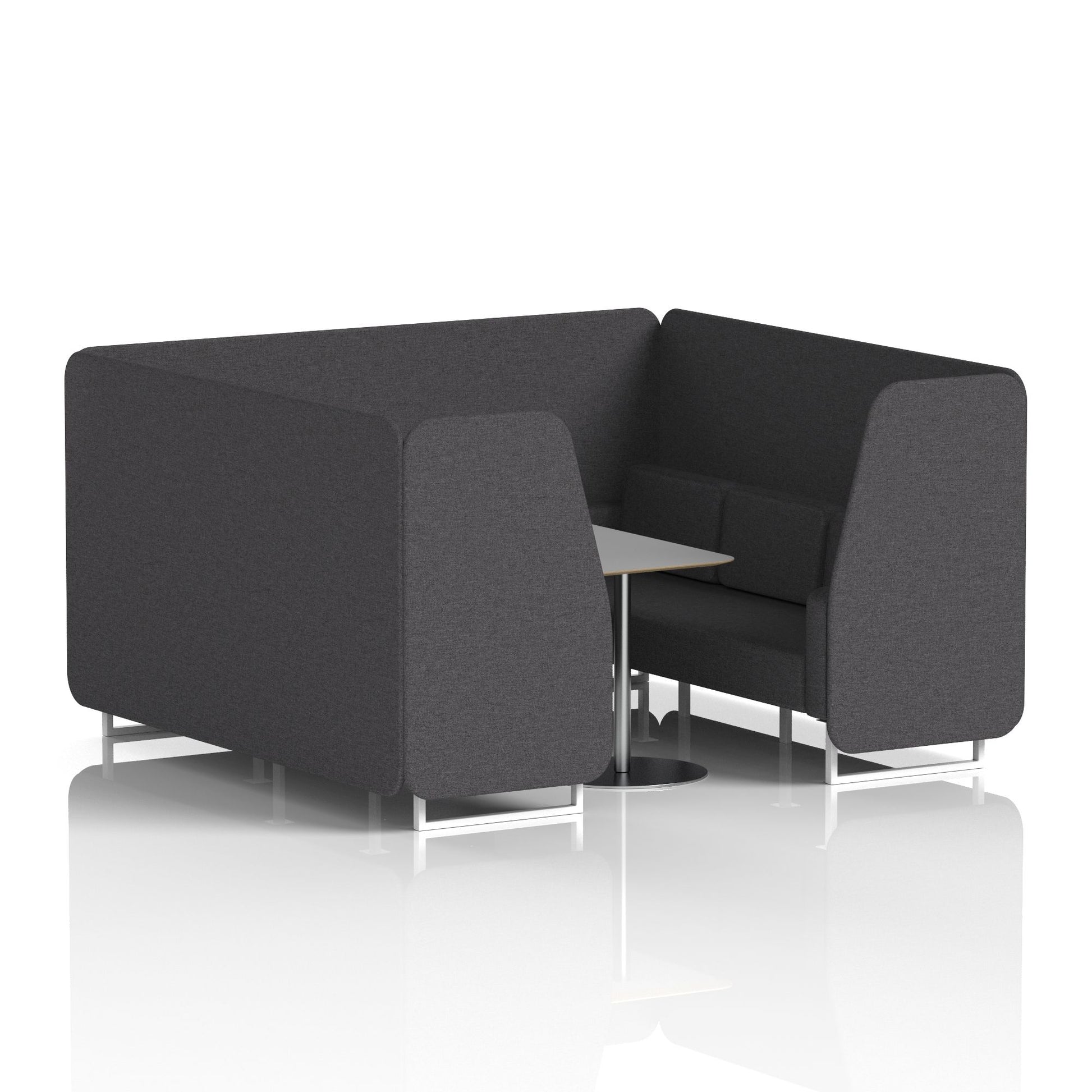 Brixworth Booth With White Legs And Grey Table In Single Tone