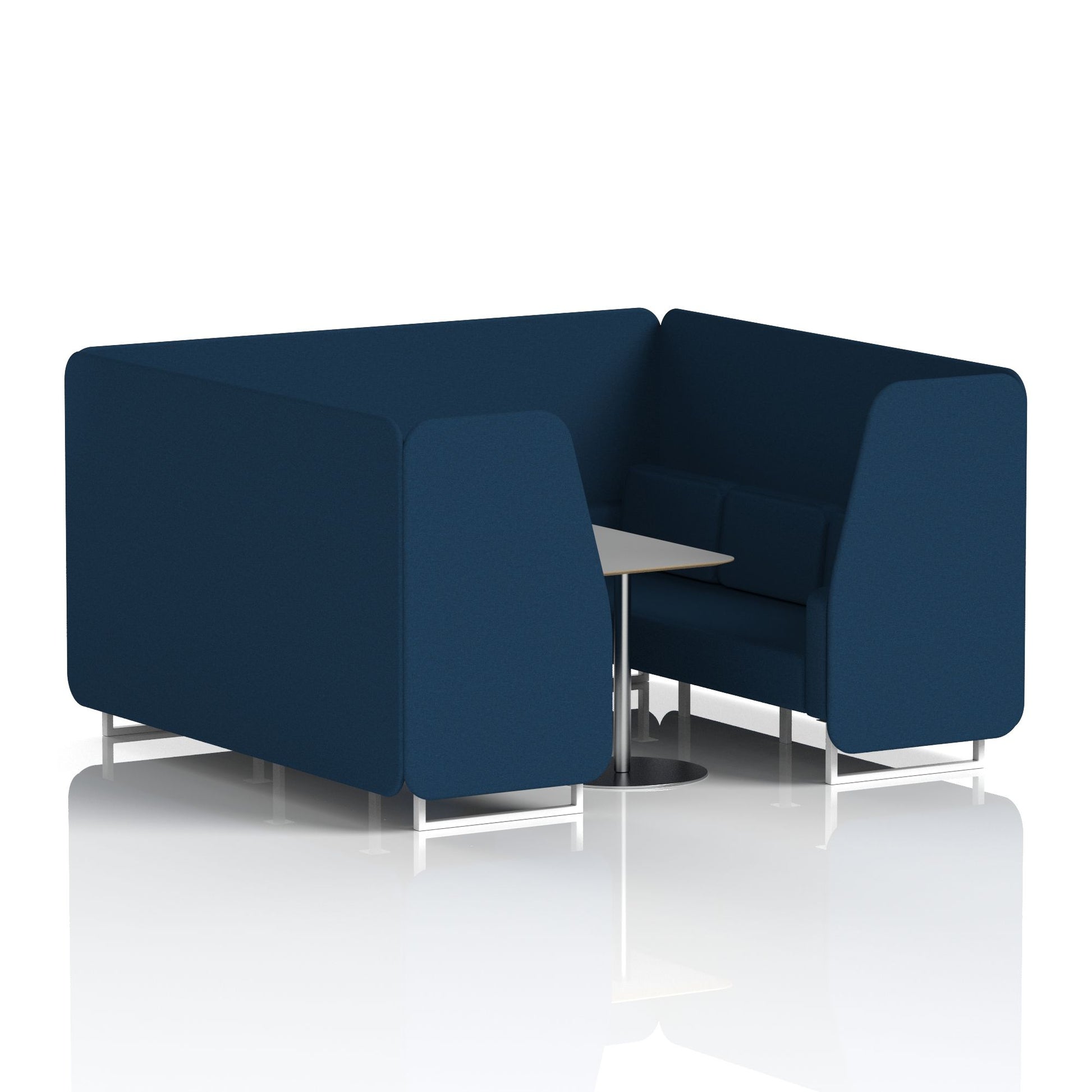 Brixworth Booth With White Legs And Grey Table In Single Tone