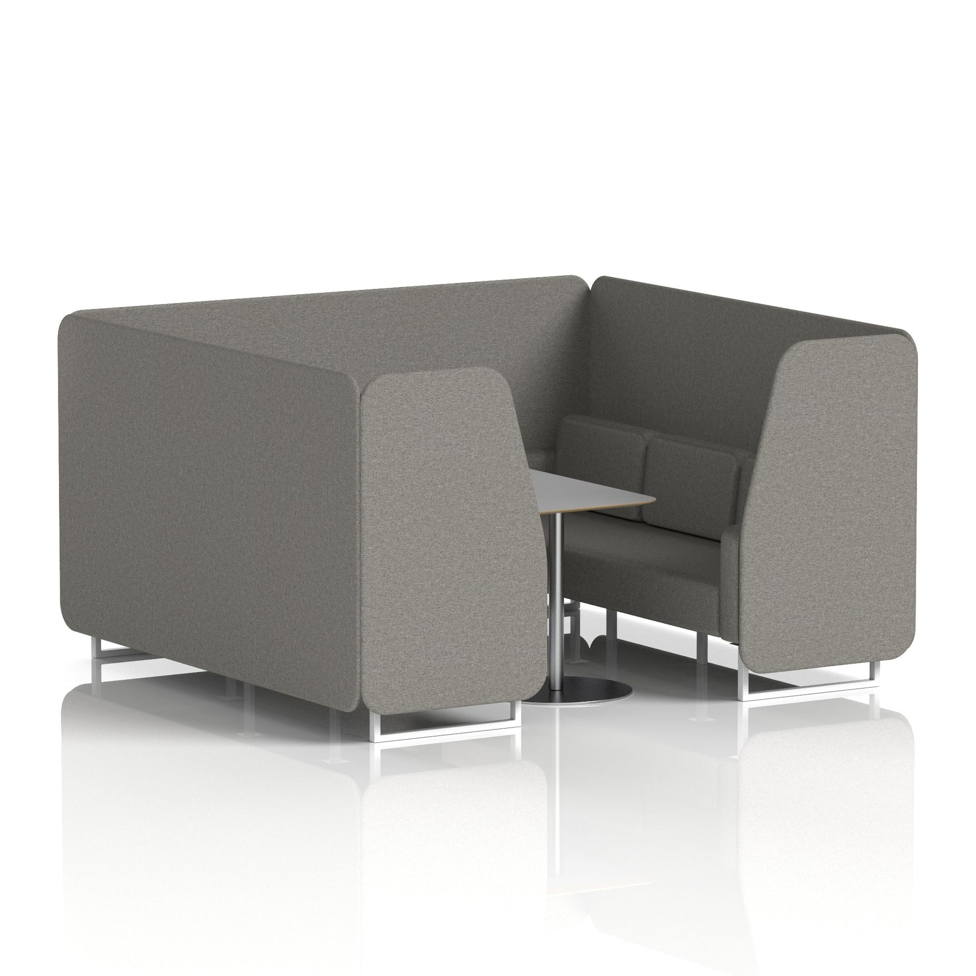Brixworth Booth With White Legs And Grey Table In Single Tone
