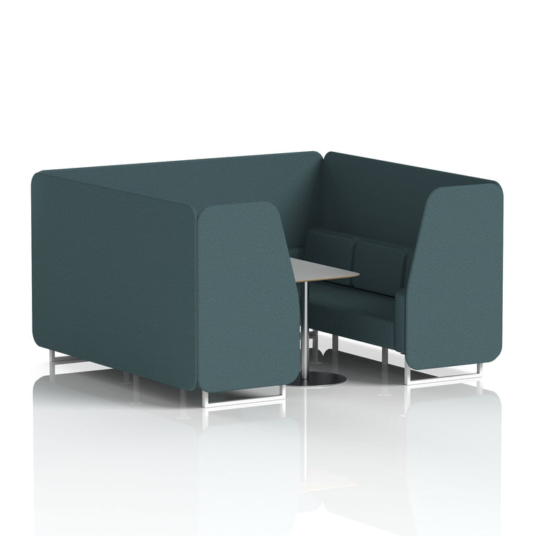 Brixworth Booth With White Legs And Grey Table In Single Tone