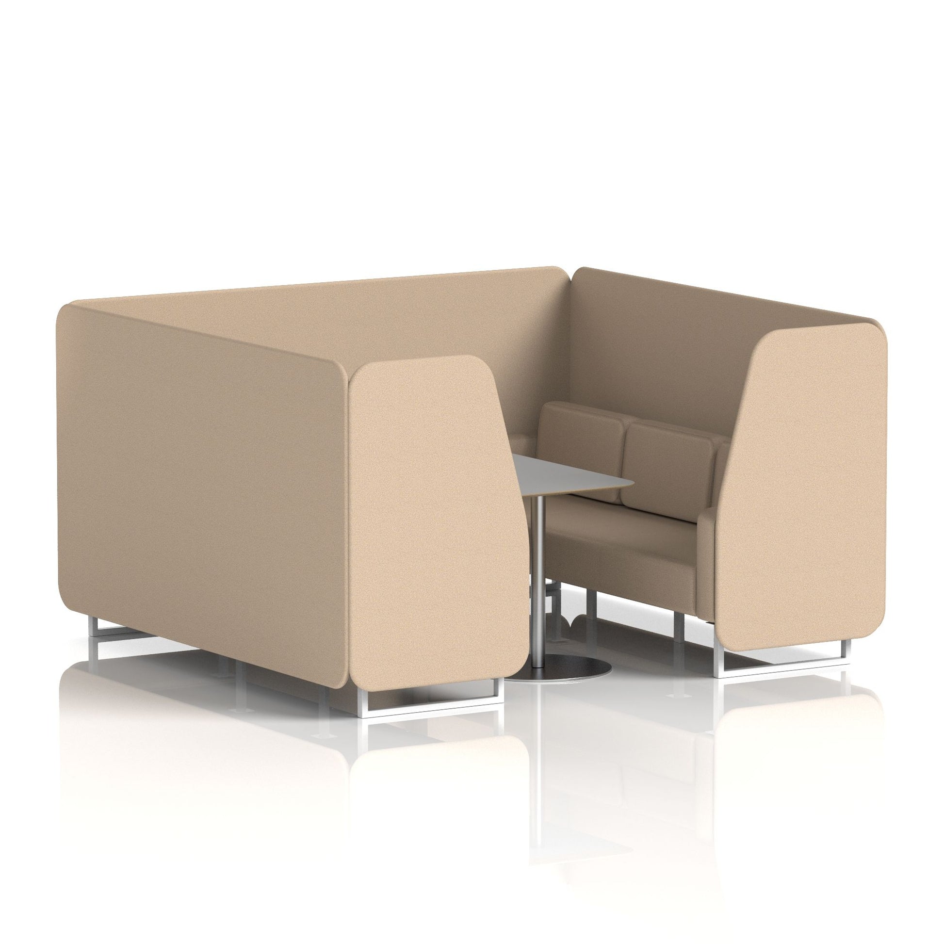 Brixworth Booth With White Legs And Grey Table In Single Tone