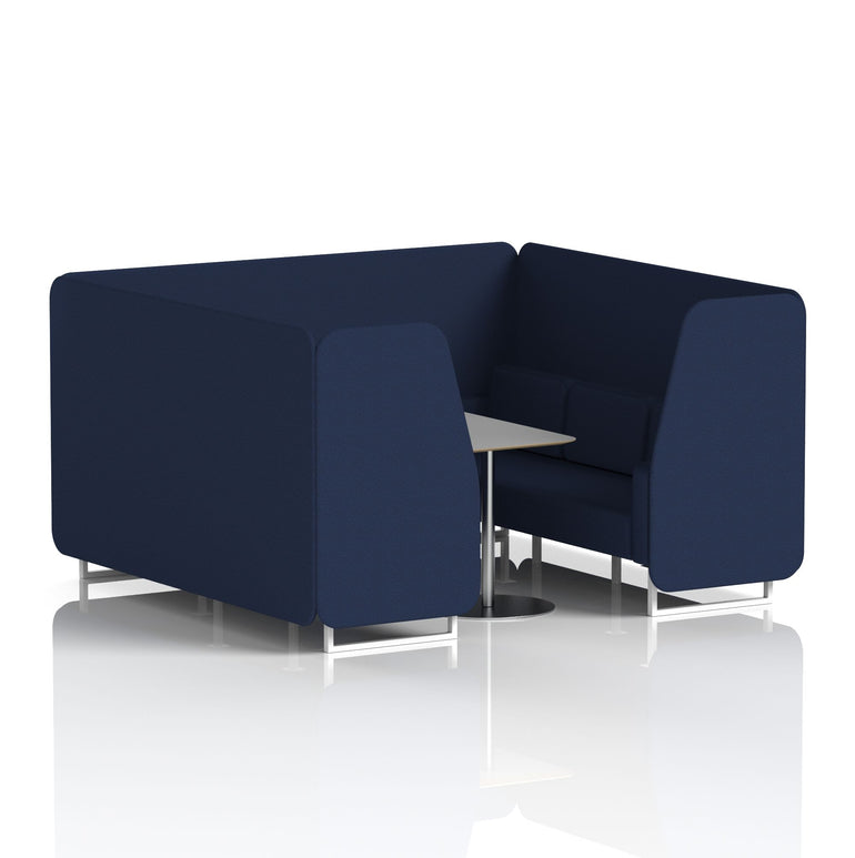 Brixworth Booth With White Legs And Grey Table In Single Tone