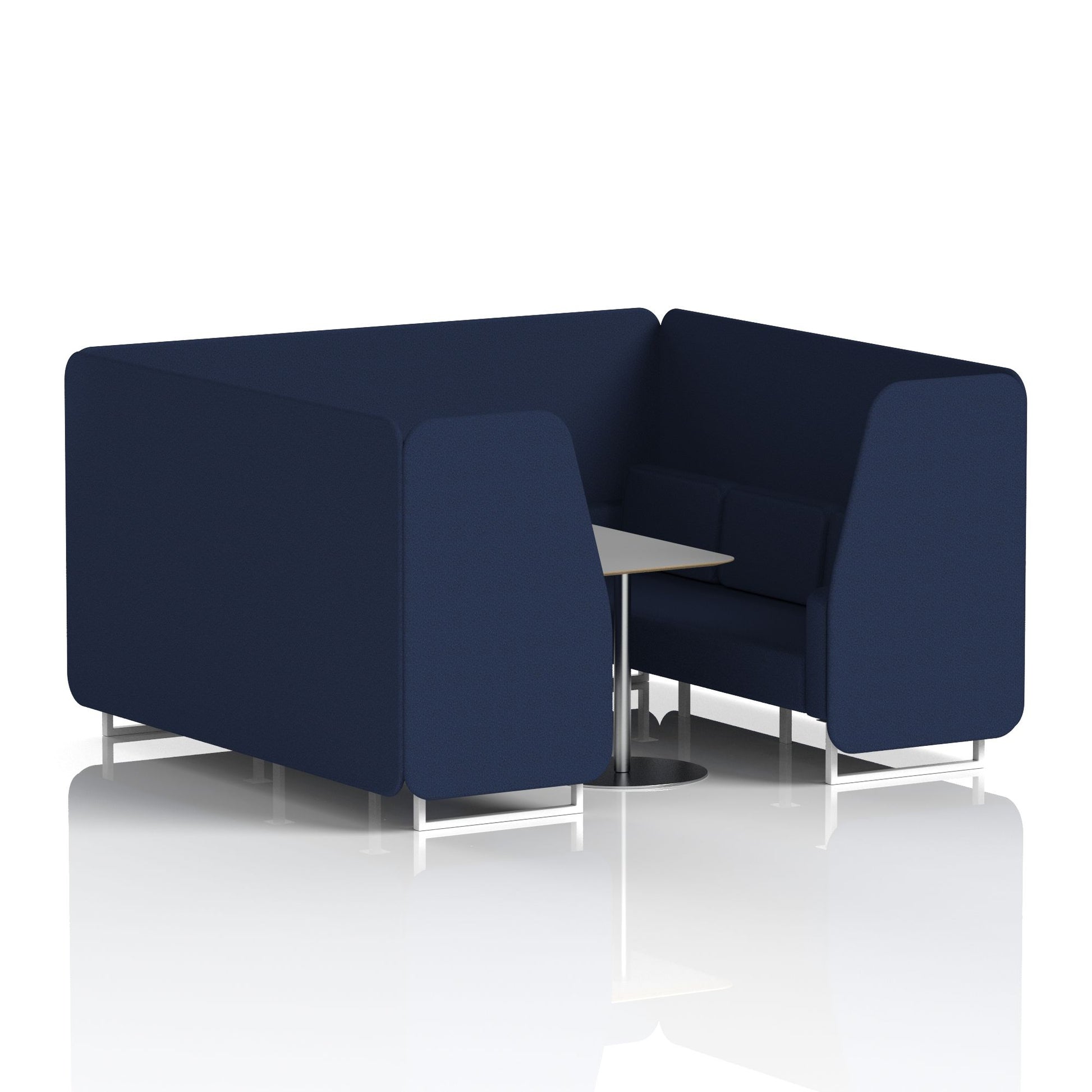 Brixworth Booth With White Legs And Grey Table In Single Tone