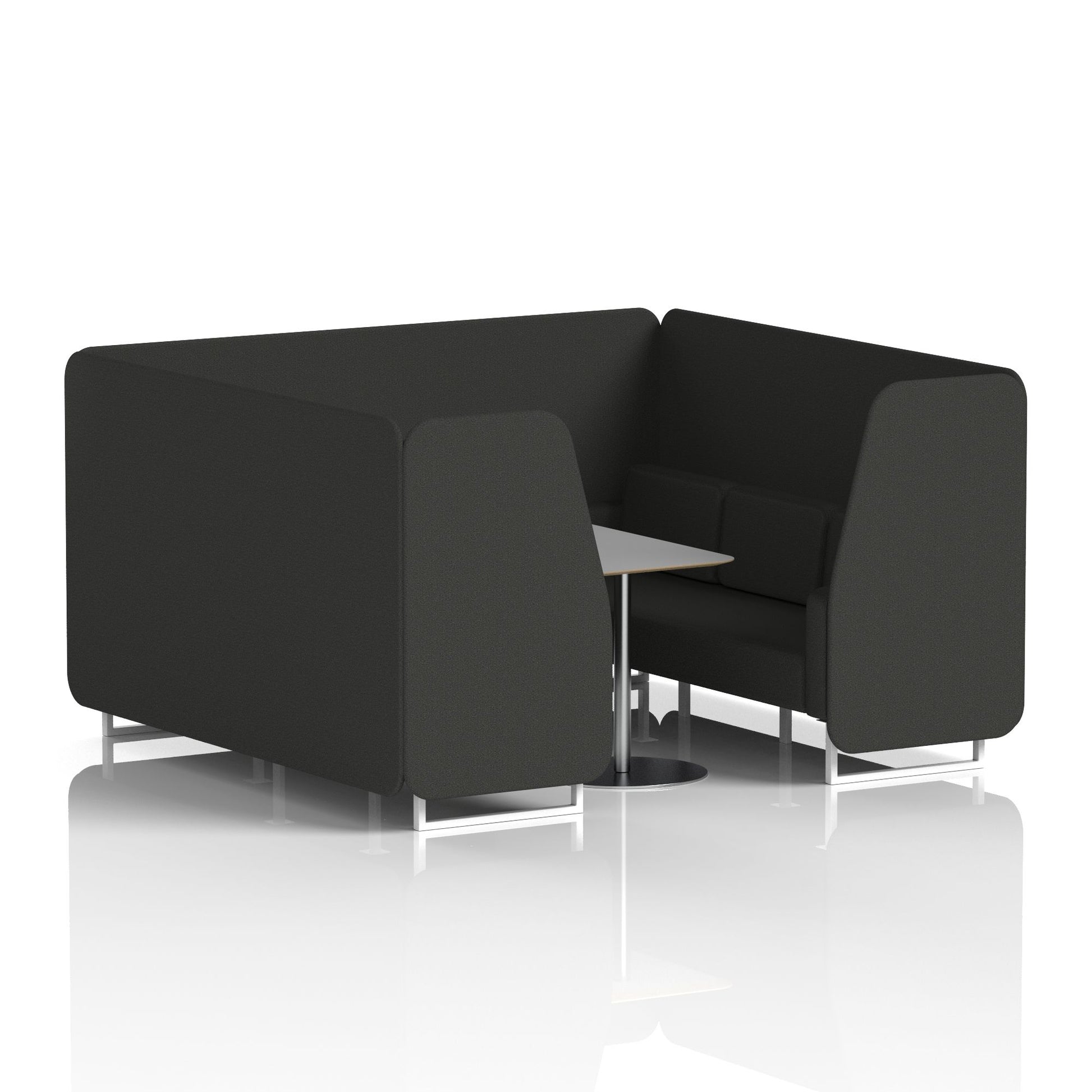Brixworth Booth With White Legs And Grey Table In Single Tone