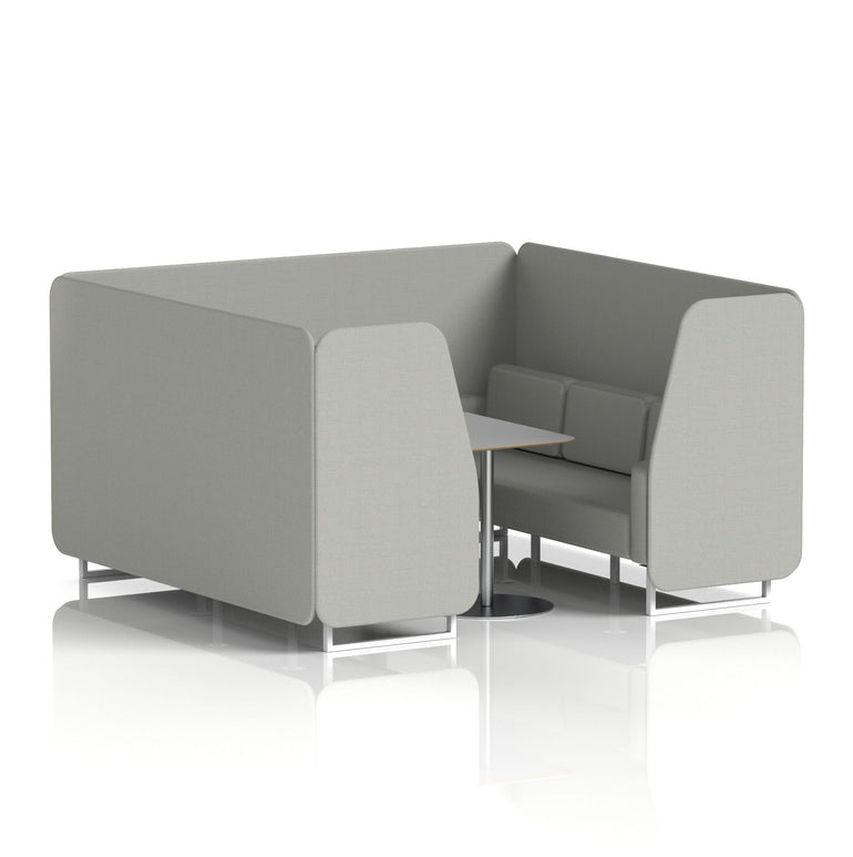 Brixworth Booth With White Legs And Grey Table In Single Tone