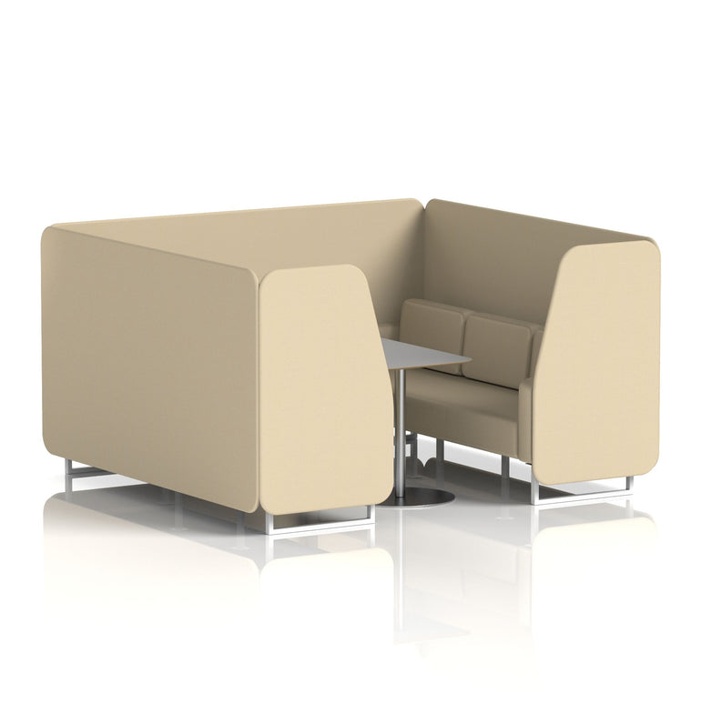 Brixworth Booth With White Legs And Grey Table In Single Tone