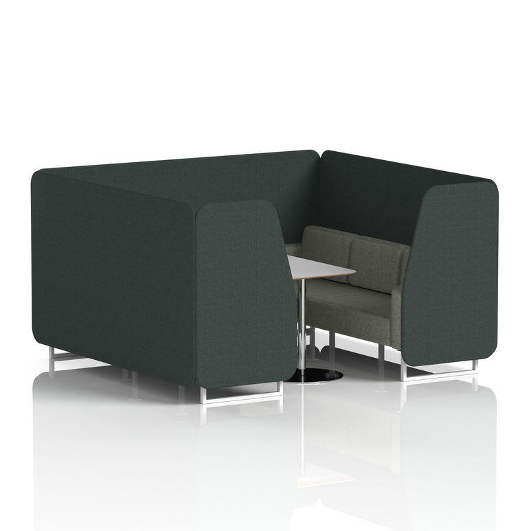 Brixworth Booth With White Legs And Grey Table In Two Tone