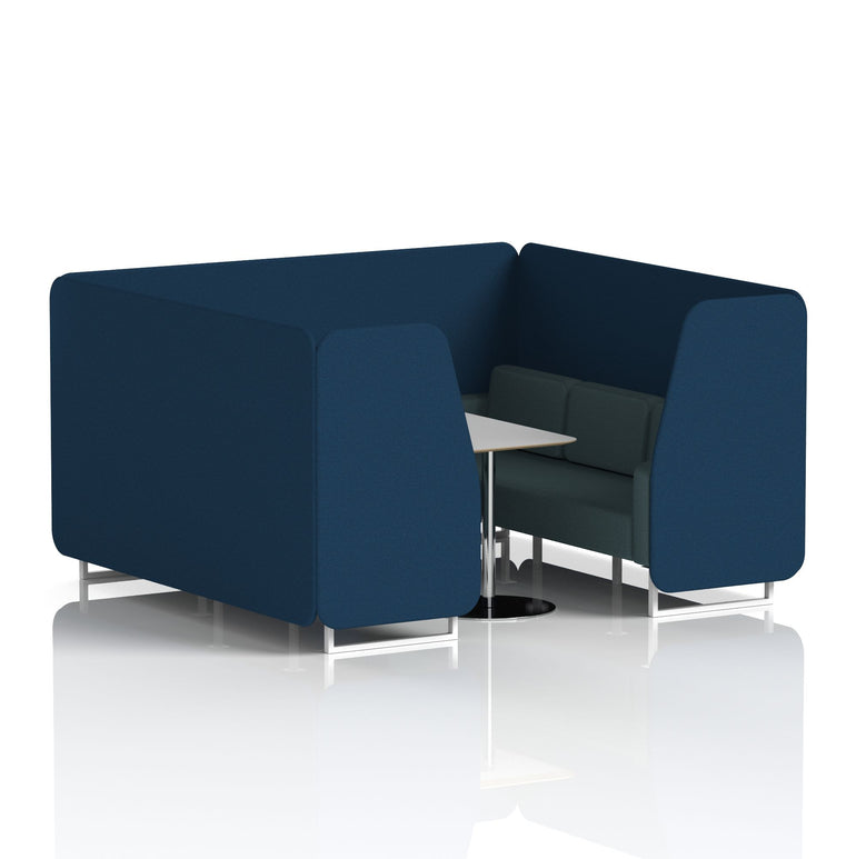 Brixworth Booth With White Legs And Grey Table In Two Tone