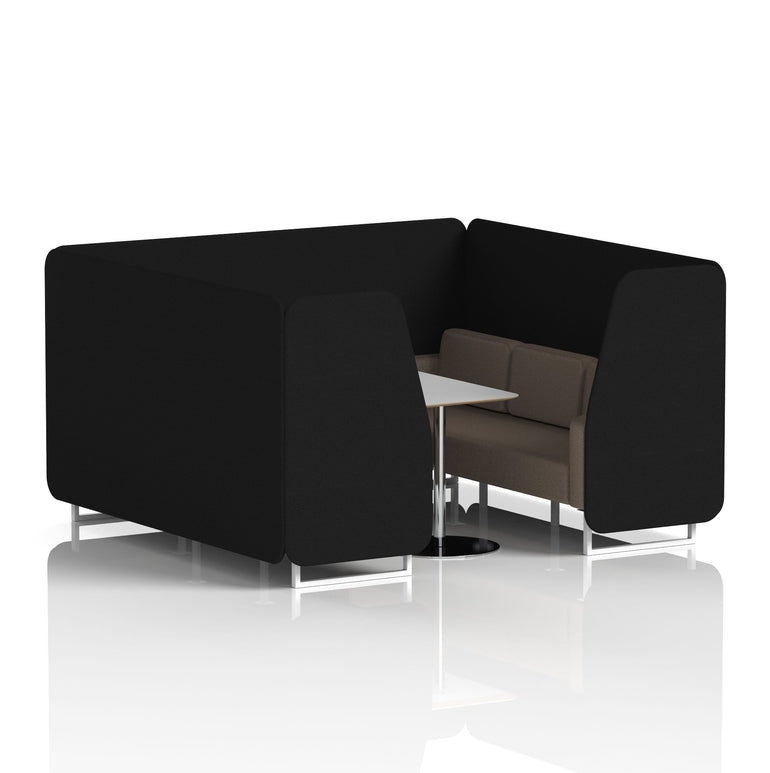 Brixworth Booth With White Legs And Grey Table In Two Tone