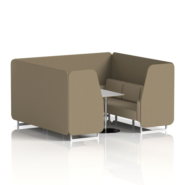 Brixworth Booth With White Legs And Grey Table In Two Tone