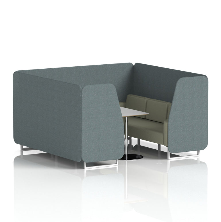 Brixworth Booth With White Legs And Grey Table In Two Tone