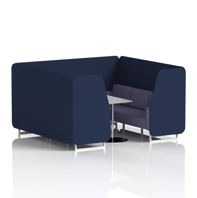 Brixworth Booth With White Legs And Grey Table In Two Tone