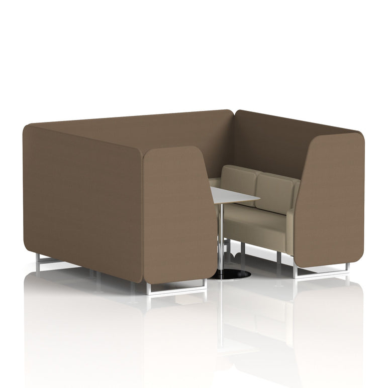 Brixworth Booth With White Legs And Grey Table In Two Tone