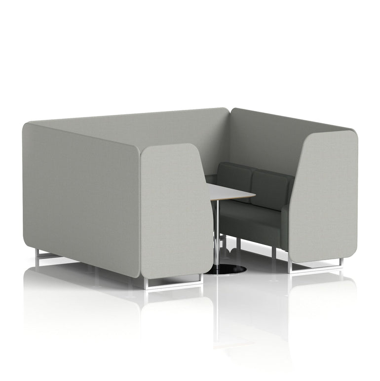 Brixworth Booth With White Legs And Grey Table In Two Tone