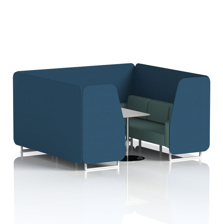 Brixworth Booth With White Legs And Grey Table In Two Tone