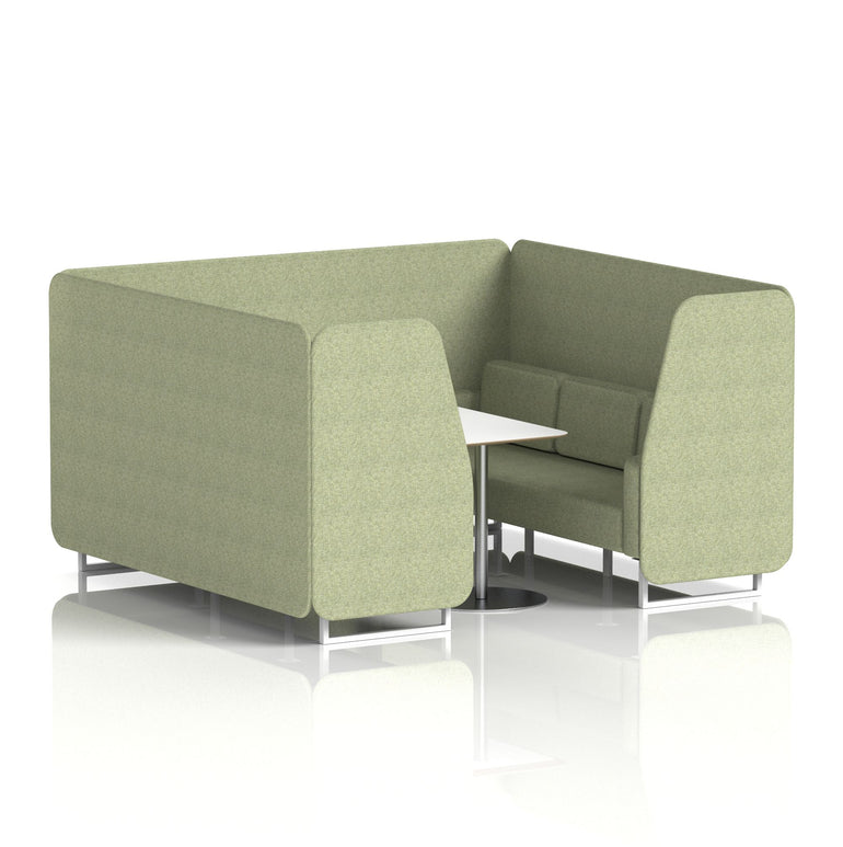 Brixworth Booth With White Legs And White Table In Single Tone