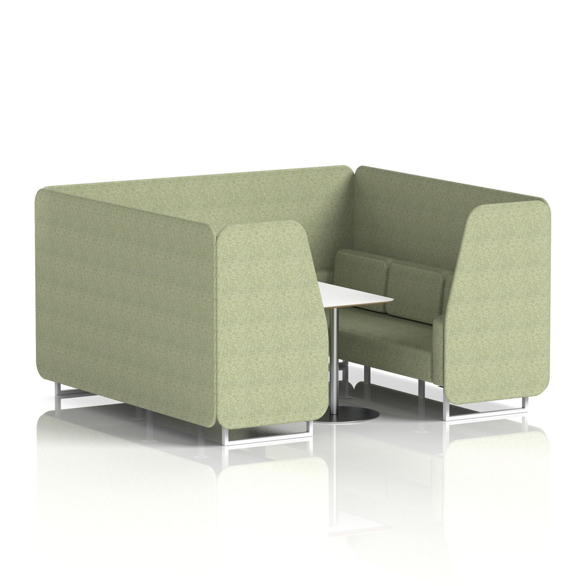 Brixworth Booth With White Legs And White Table In Single Tone