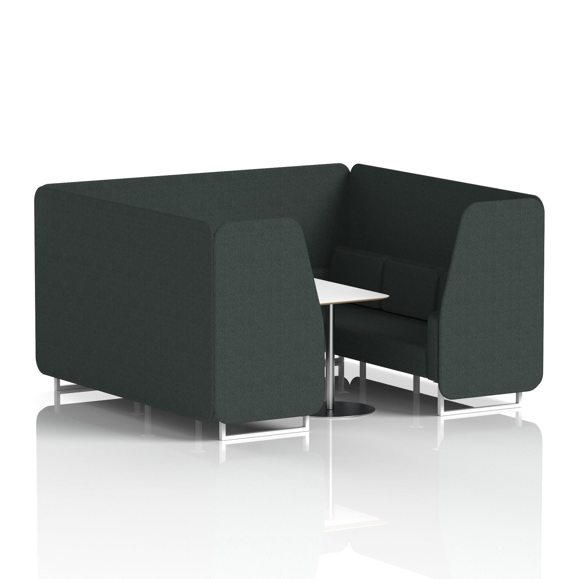 Brixworth Booth With White Legs And White Table In Single Tone