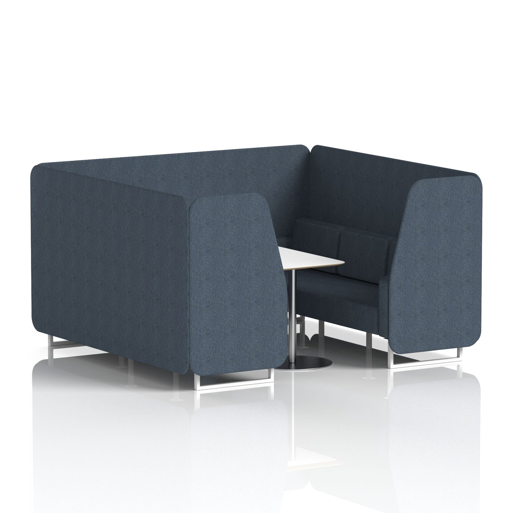 Brixworth Booth With White Legs And White Table In Single Tone