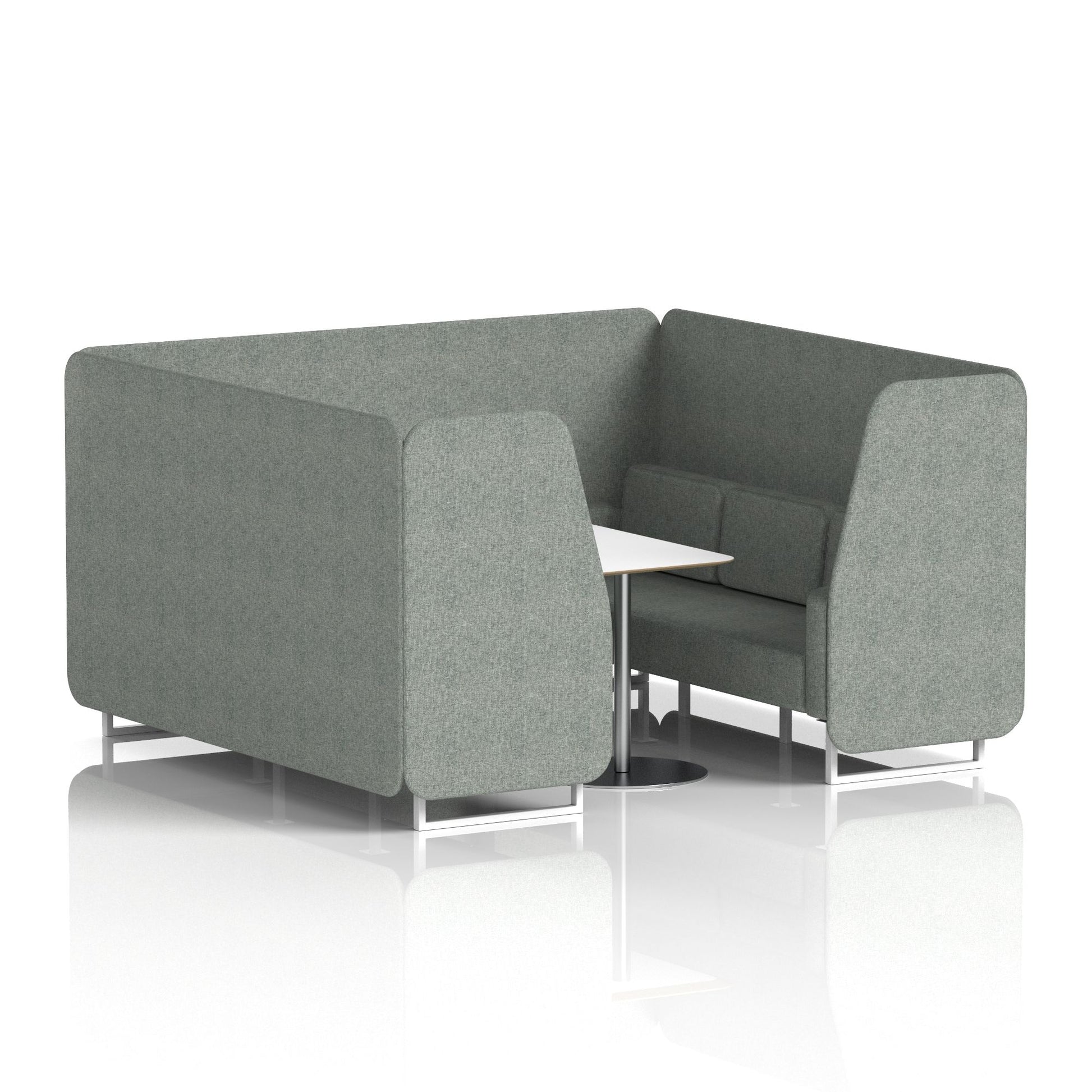 Brixworth Booth With White Legs And White Table In Single Tone