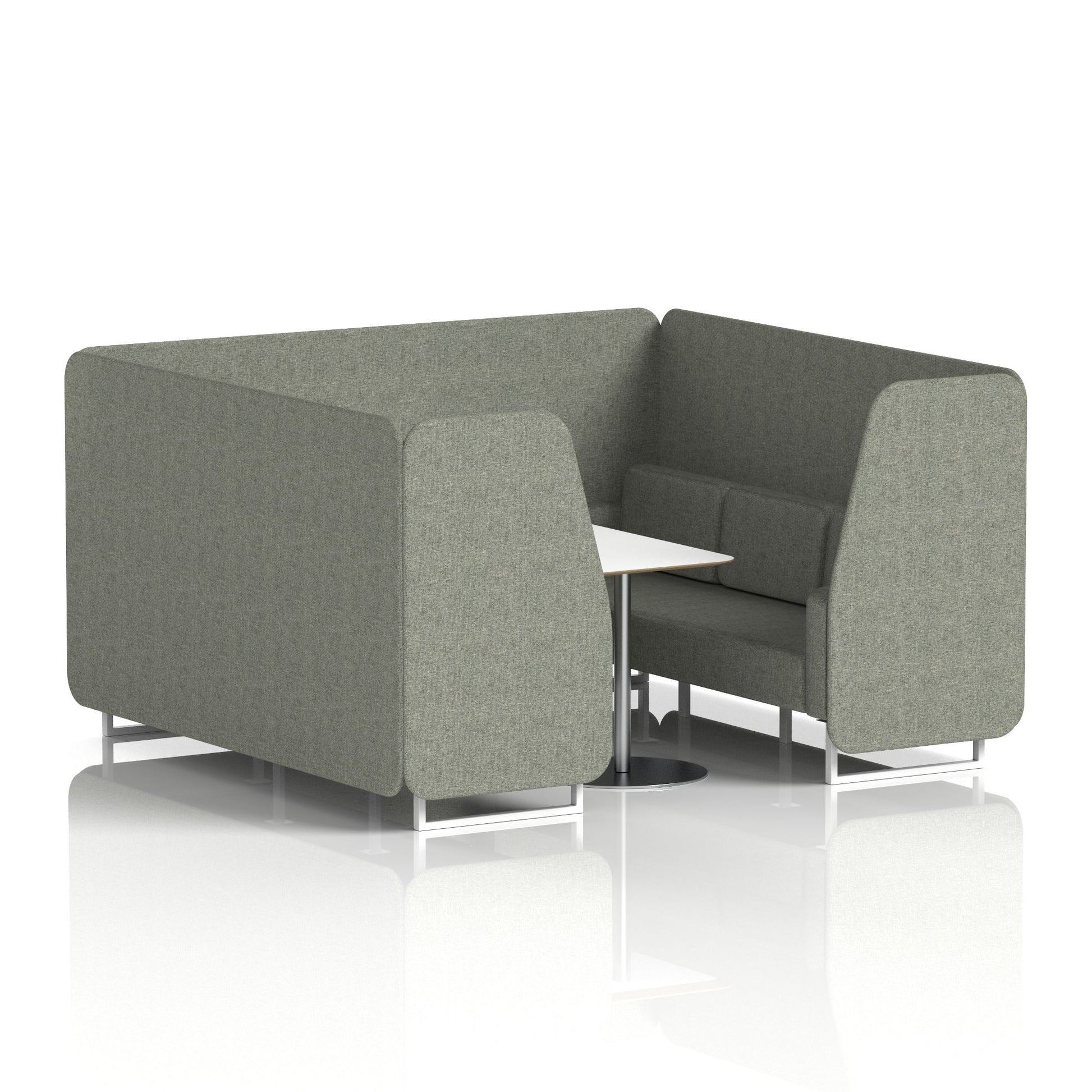 Brixworth Booth With White Legs And White Table In Single Tone