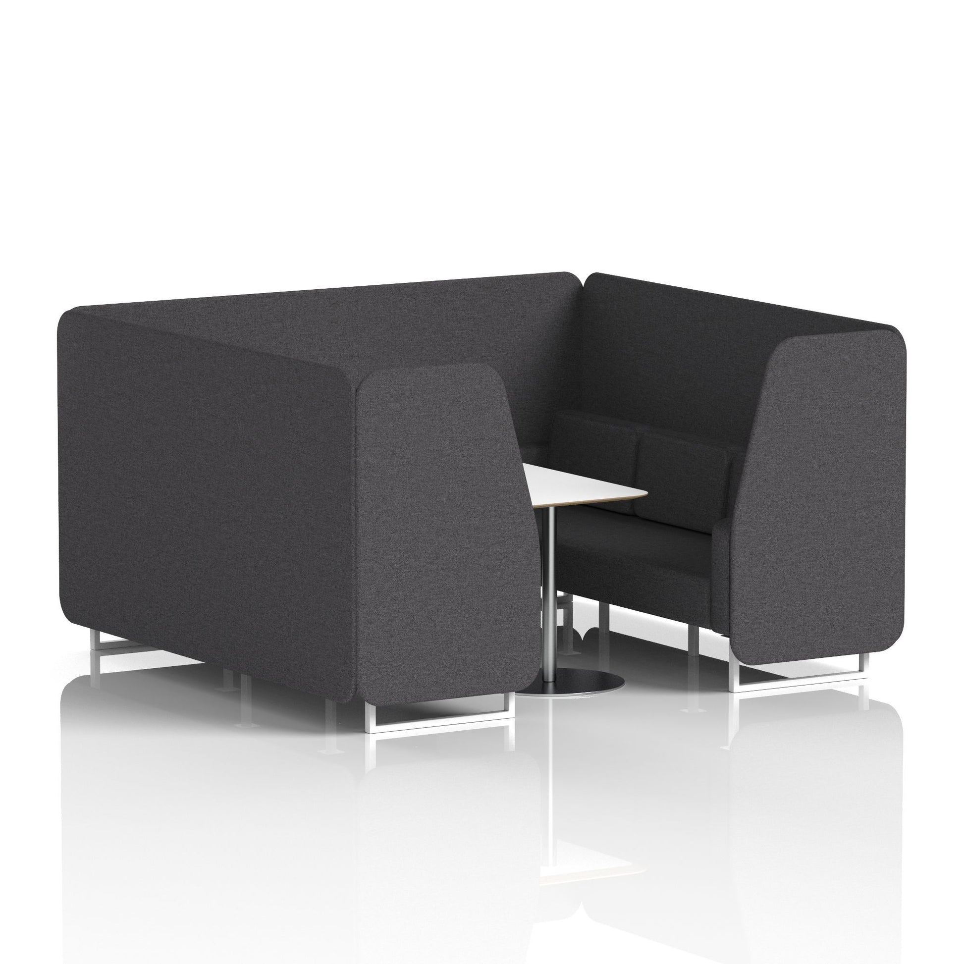 Brixworth Booth With White Legs And White Table In Single Tone