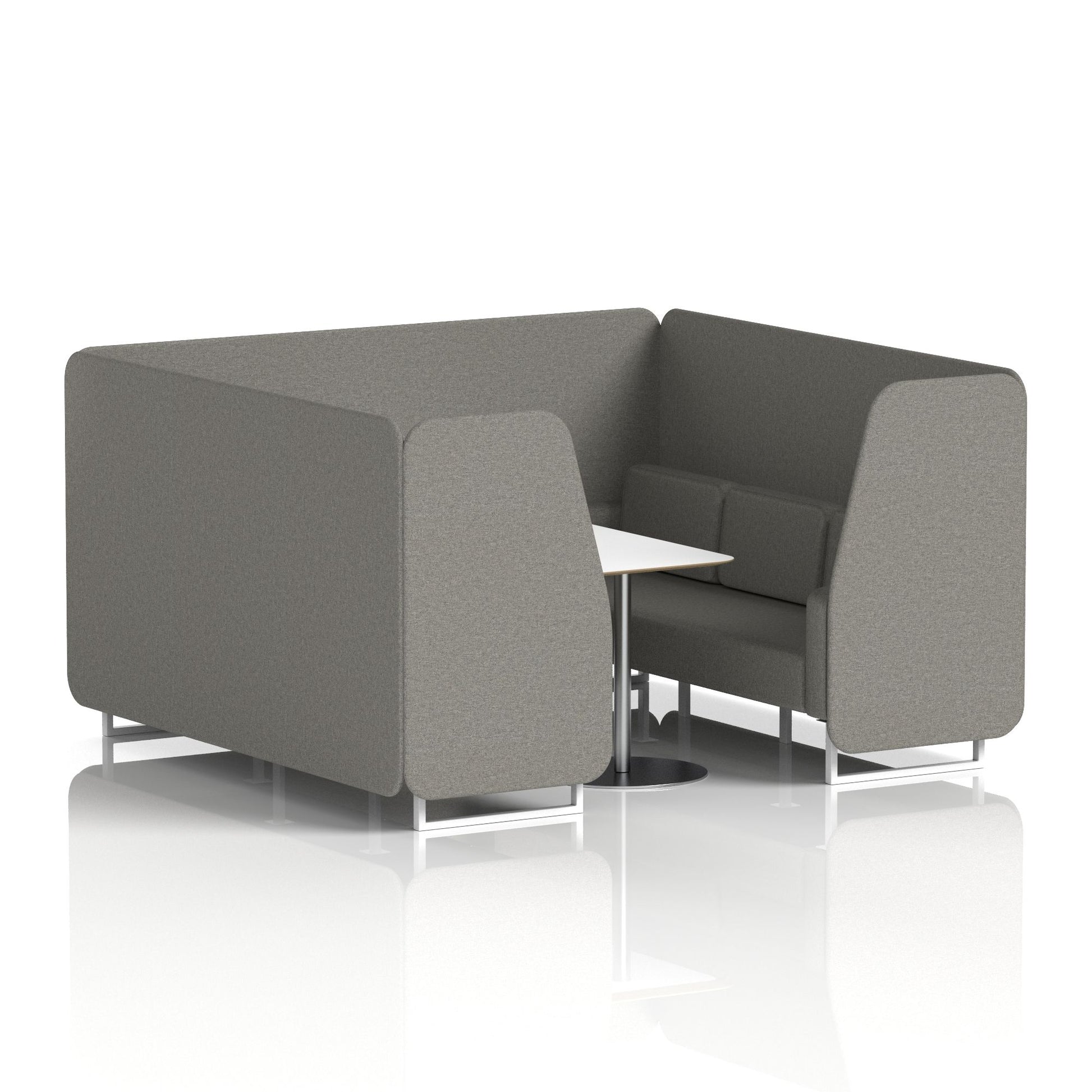 Brixworth Booth With White Legs And White Table In Single Tone