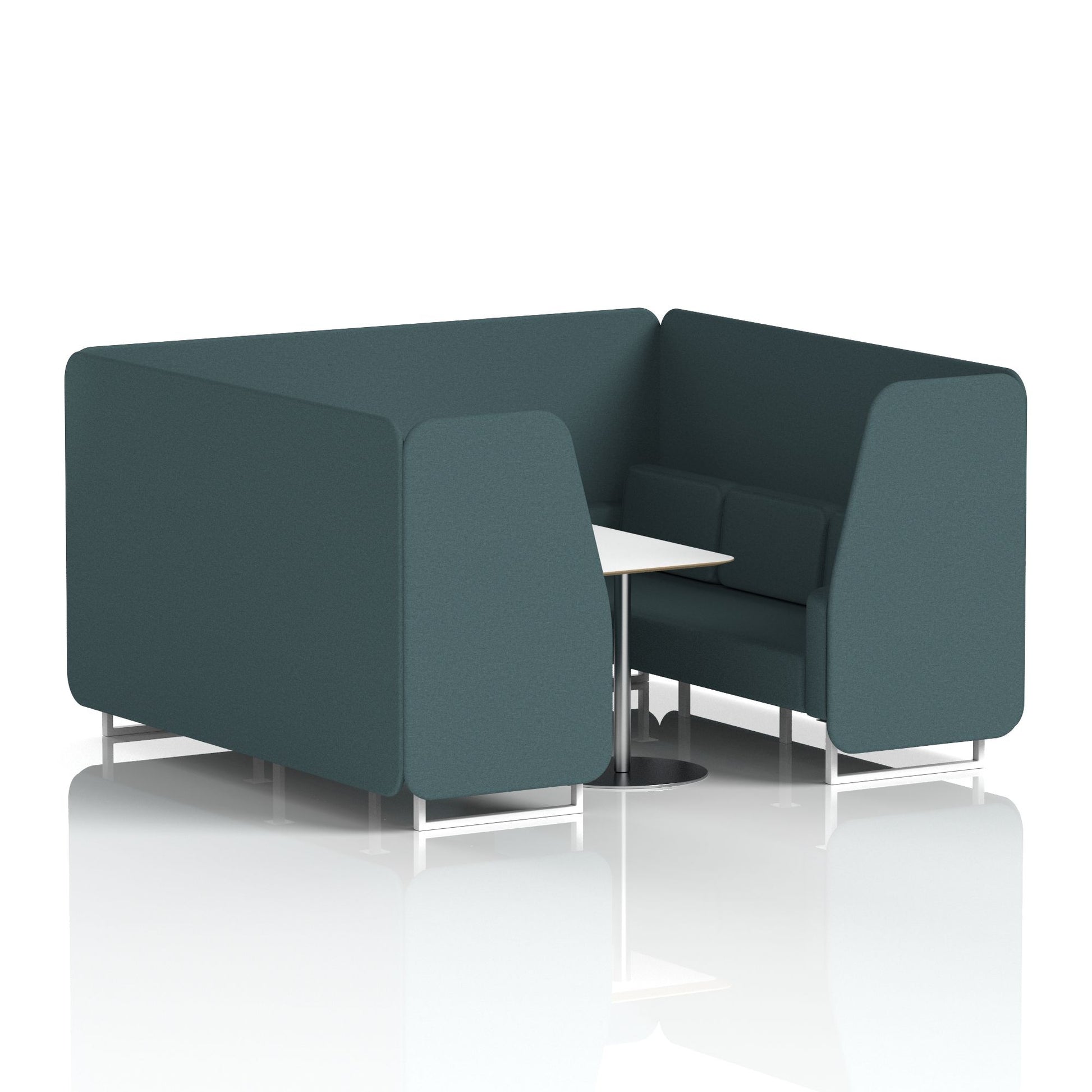 Brixworth Booth With White Legs And White Table In Single Tone