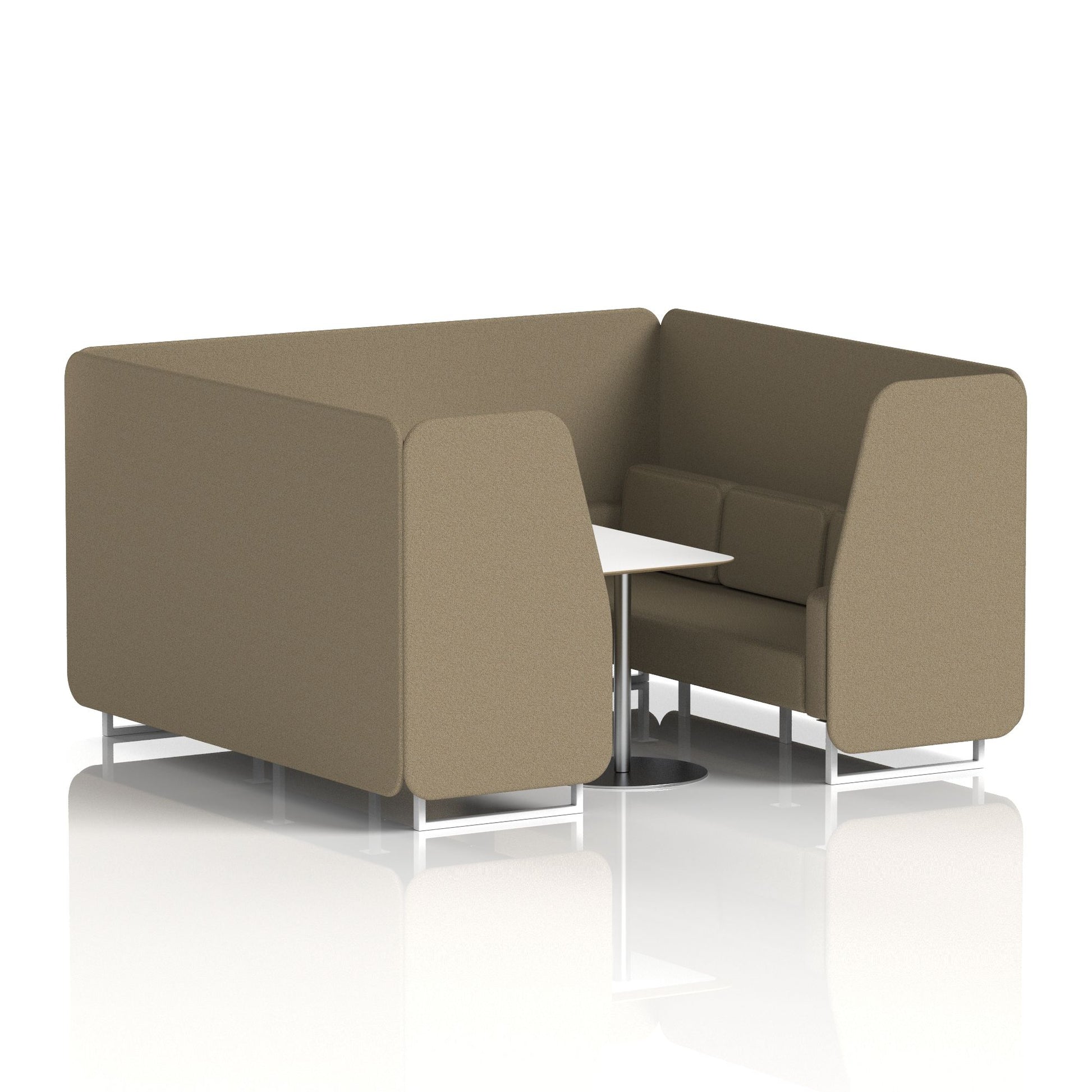 Brixworth Booth With White Legs And White Table In Single Tone
