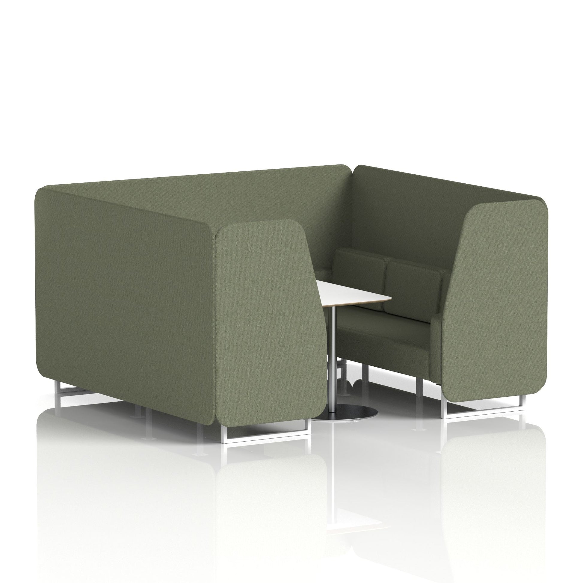 Brixworth Booth With White Legs And White Table In Single Tone