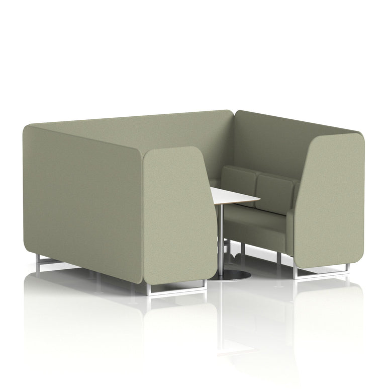 Brixworth Booth With White Legs And White Table In Single Tone