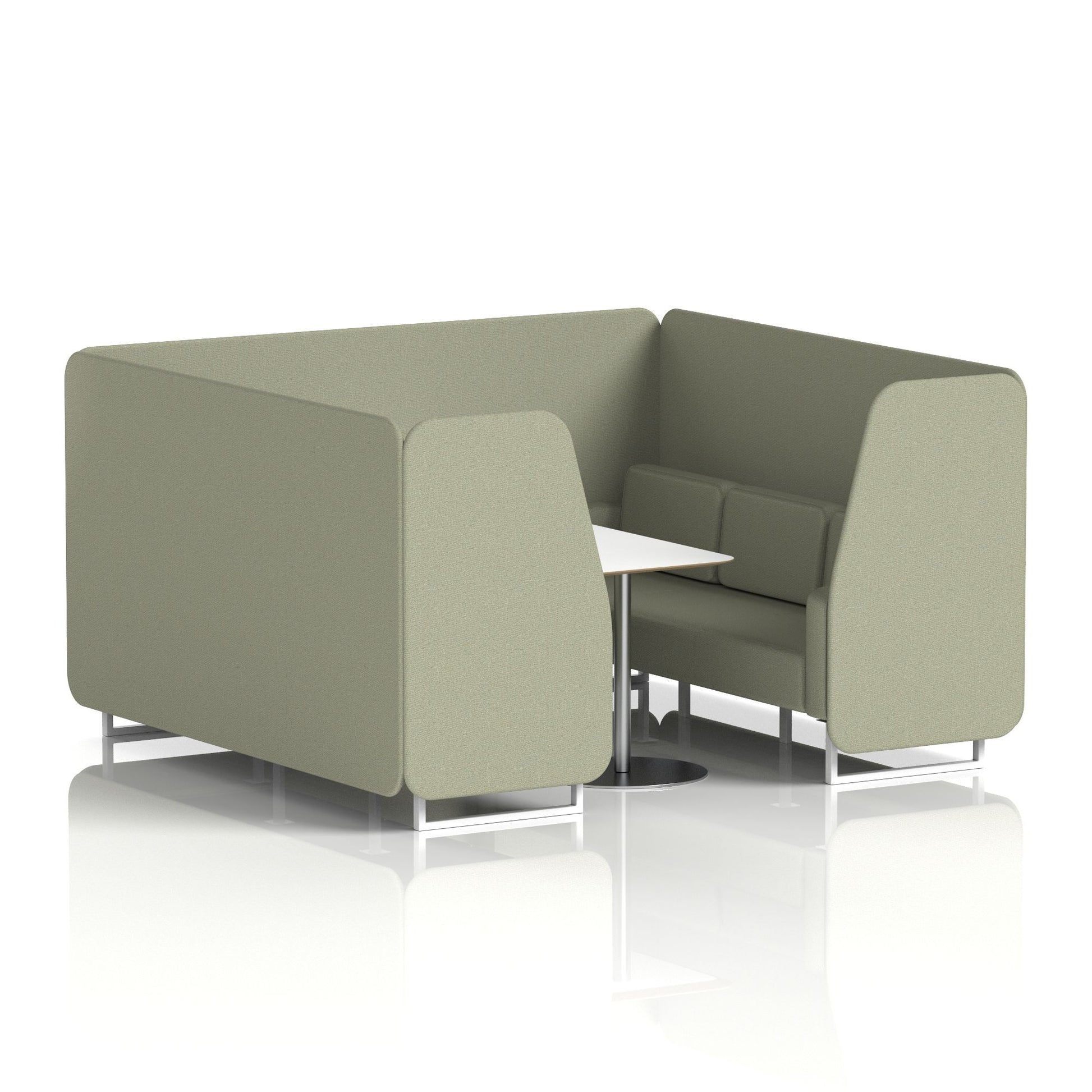Brixworth Booth With White Legs And White Table In Single Tone