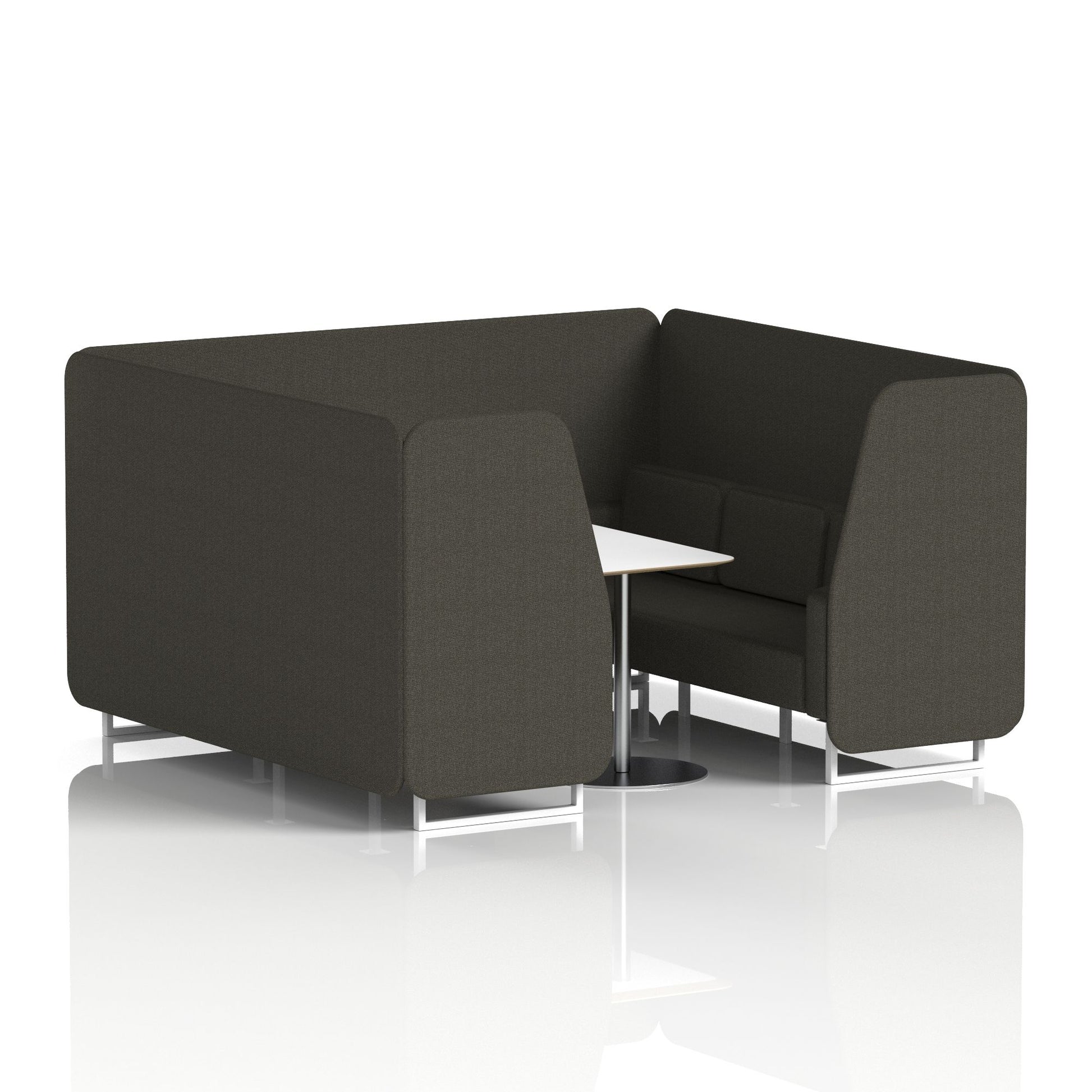 Brixworth Booth With White Legs And White Table In Single Tone