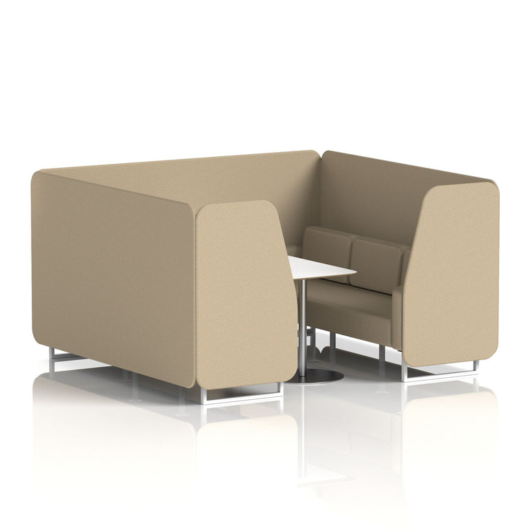 Brixworth Booth With White Legs And White Table In Single Tone