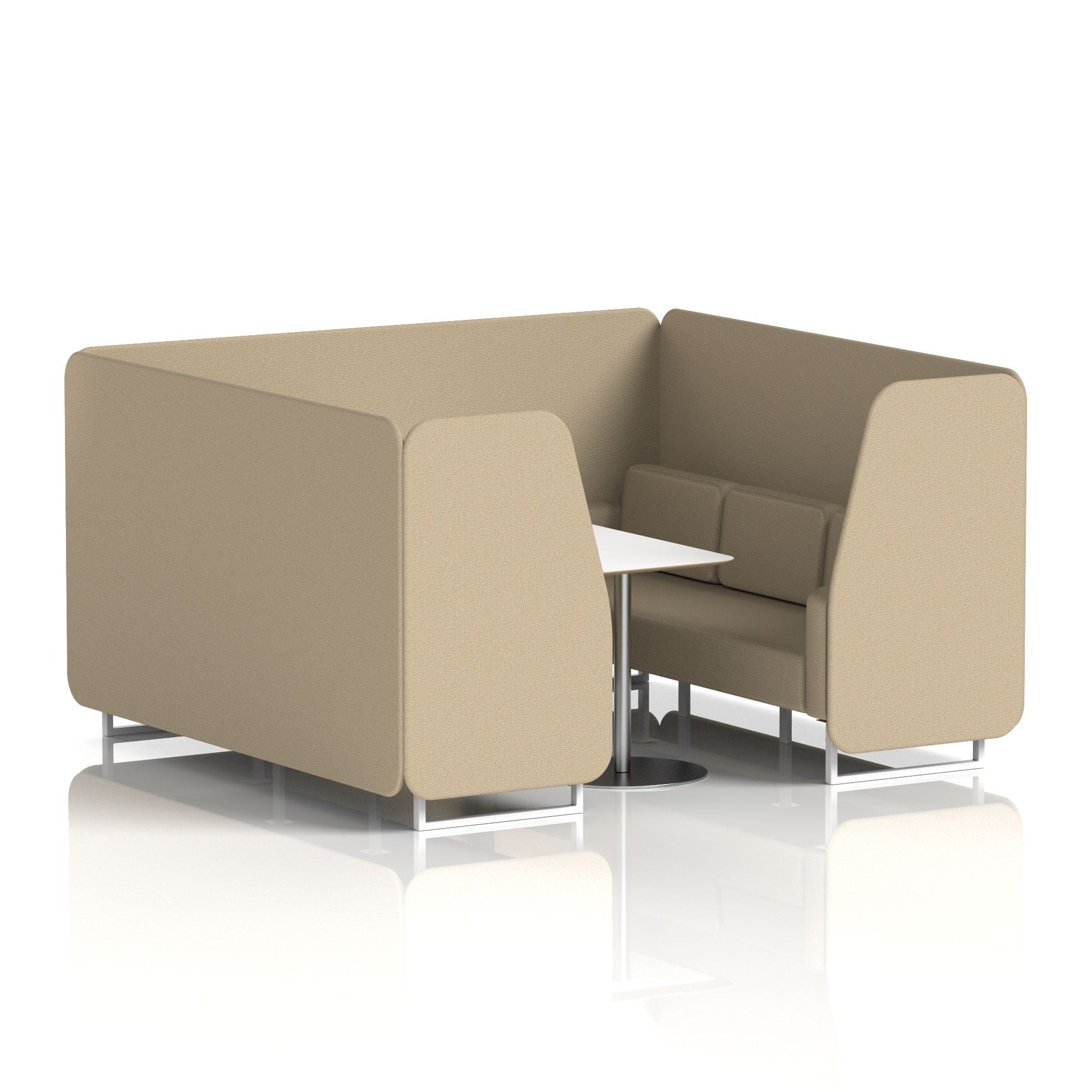 Brixworth Booth With White Legs And White Table In Single Tone