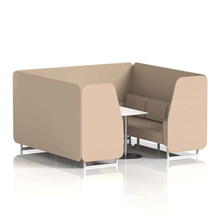 Brixworth Booth With White Legs And White Table In Single Tone
