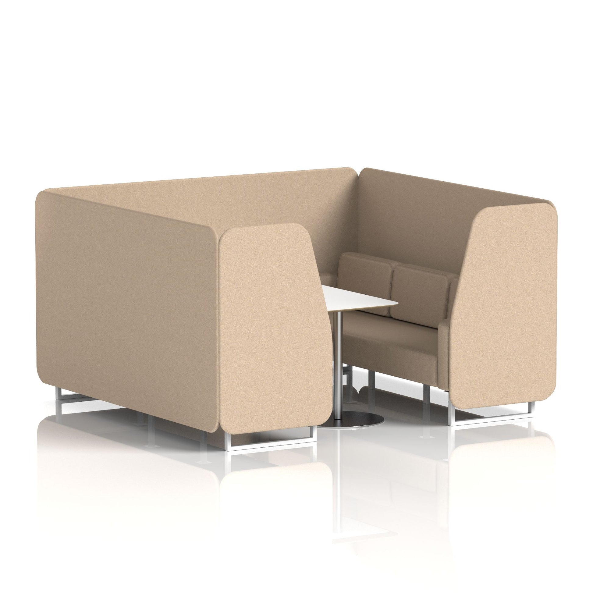 Brixworth Booth With White Legs And White Table In Single Tone