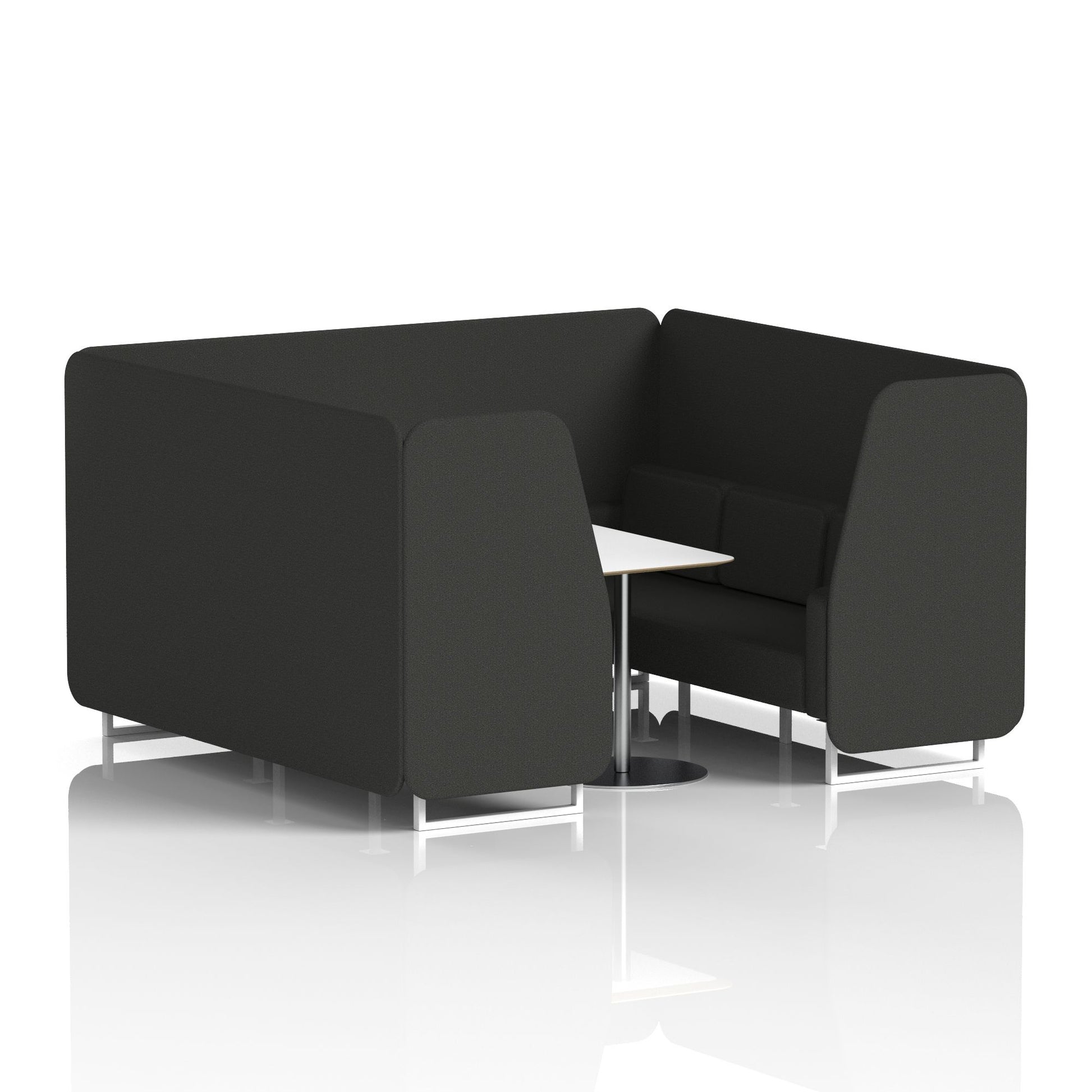Brixworth Booth With White Legs And White Table In Single Tone