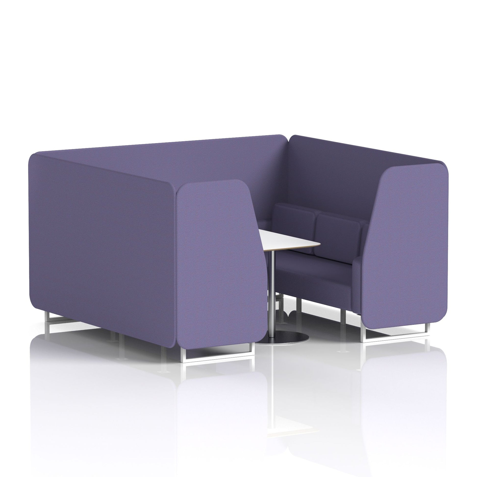 Brixworth Booth With White Legs And White Table In Single Tone