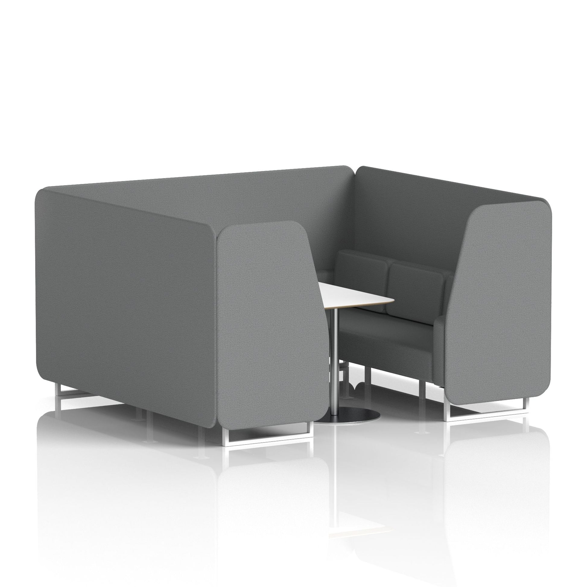 Brixworth Booth With White Legs And White Table In Single Tone