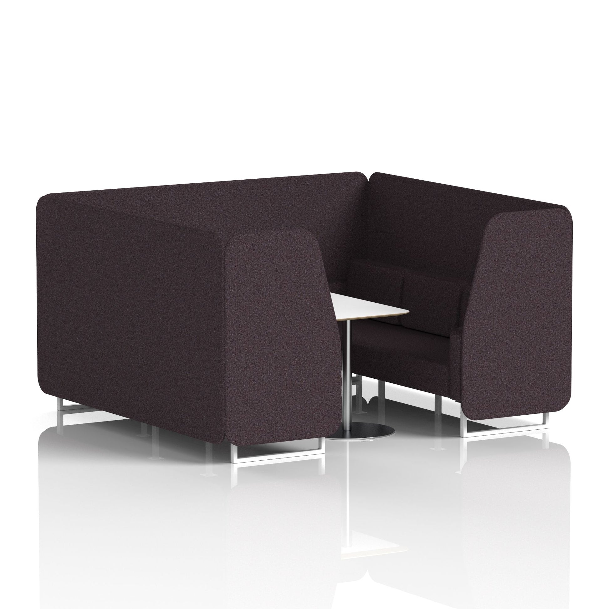 Brixworth Booth With White Legs And White Table In Single Tone