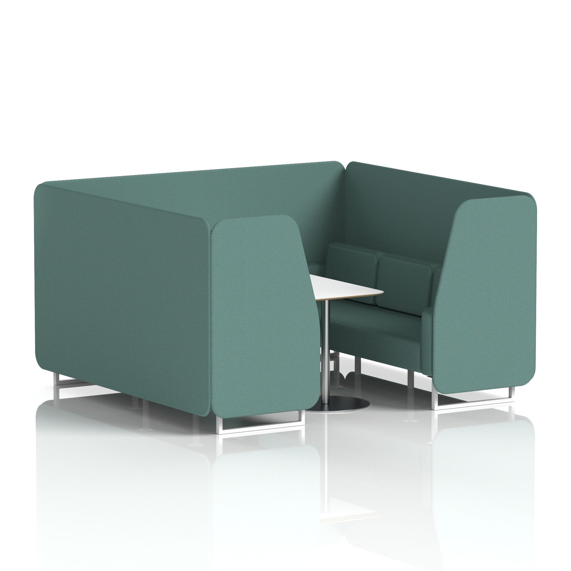 Brixworth Booth With White Legs And White Table In Single Tone