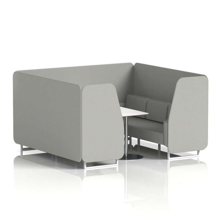 Brixworth Booth With White Legs And White Table In Single Tone