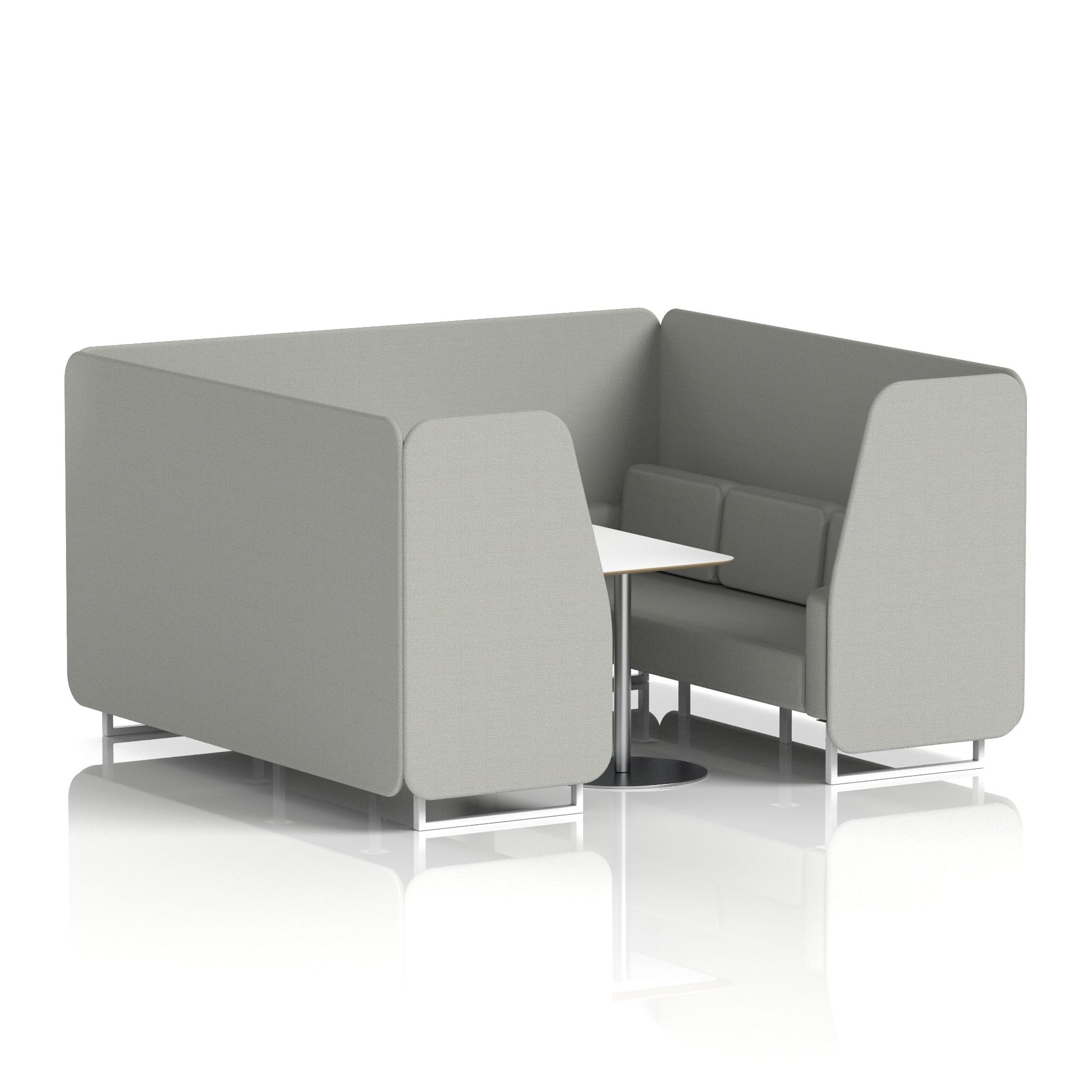 Brixworth Booth With White Legs And White Table In Single Tone