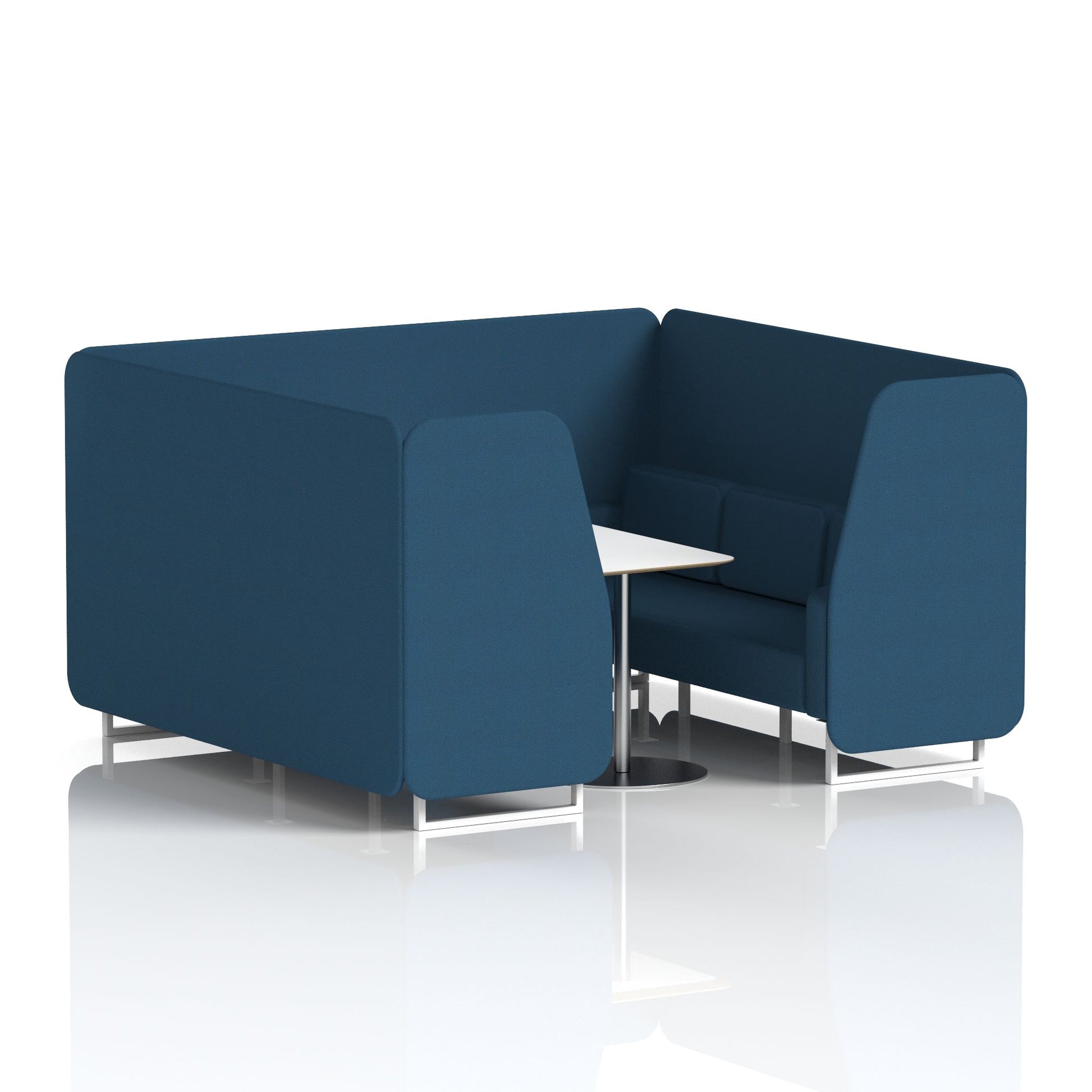 Brixworth Booth With White Legs And White Table In Single Tone