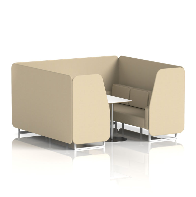 Brixworth Booth With White Legs And White Table In Single Tone